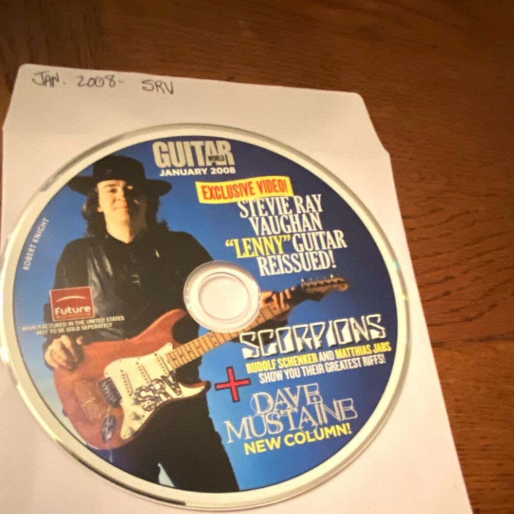 Guitar World Jan 2008 CD Rom Lesson Disc Stevie Ray Vaughan Scorpions